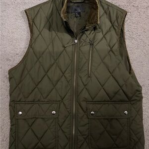 H&M Quilted Vest in Olive Green